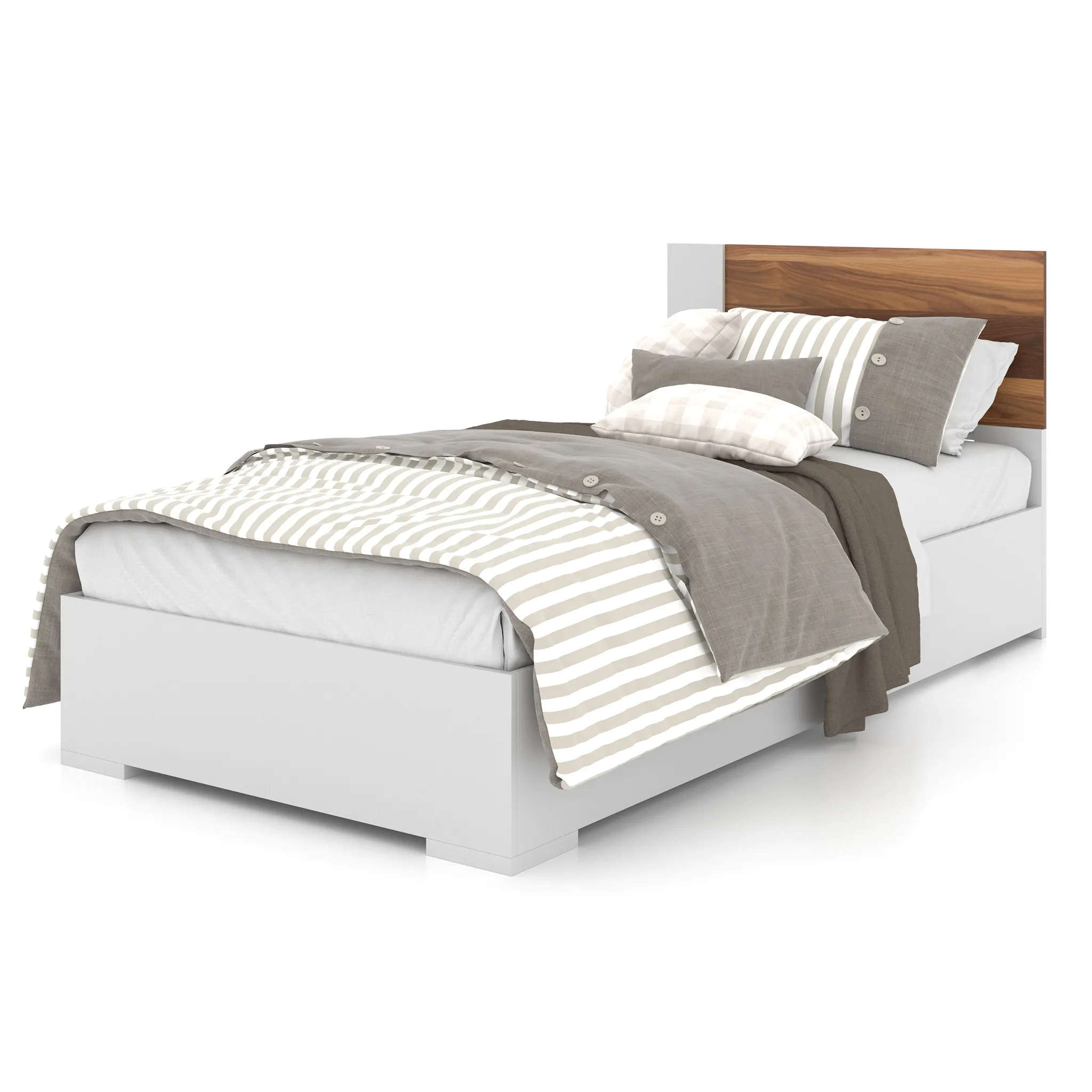 Meuble Meq Lit Simple - Blanc Noyer