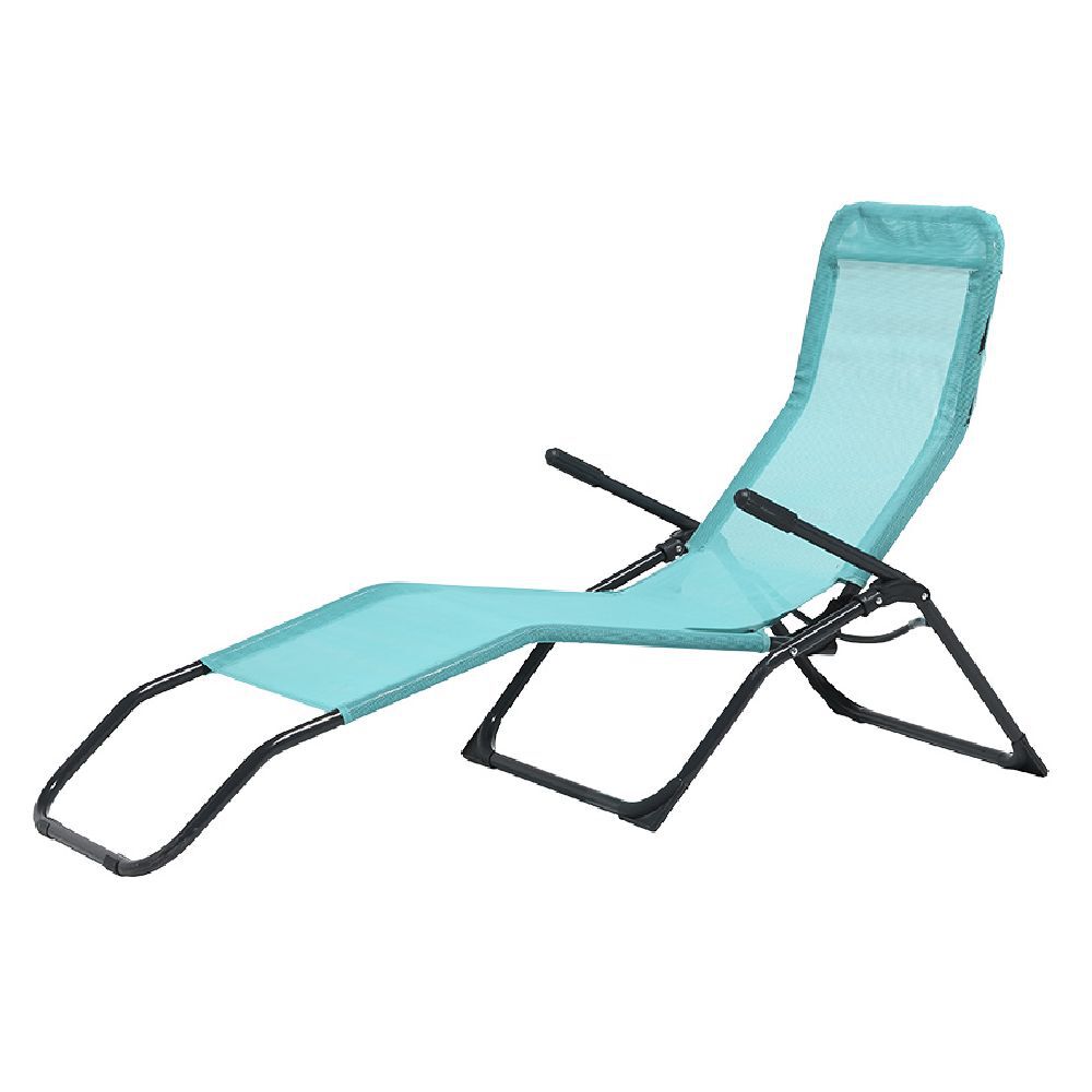 Bain de soleil transat Playa pliant 2 positions bleu 148x60xH87cm