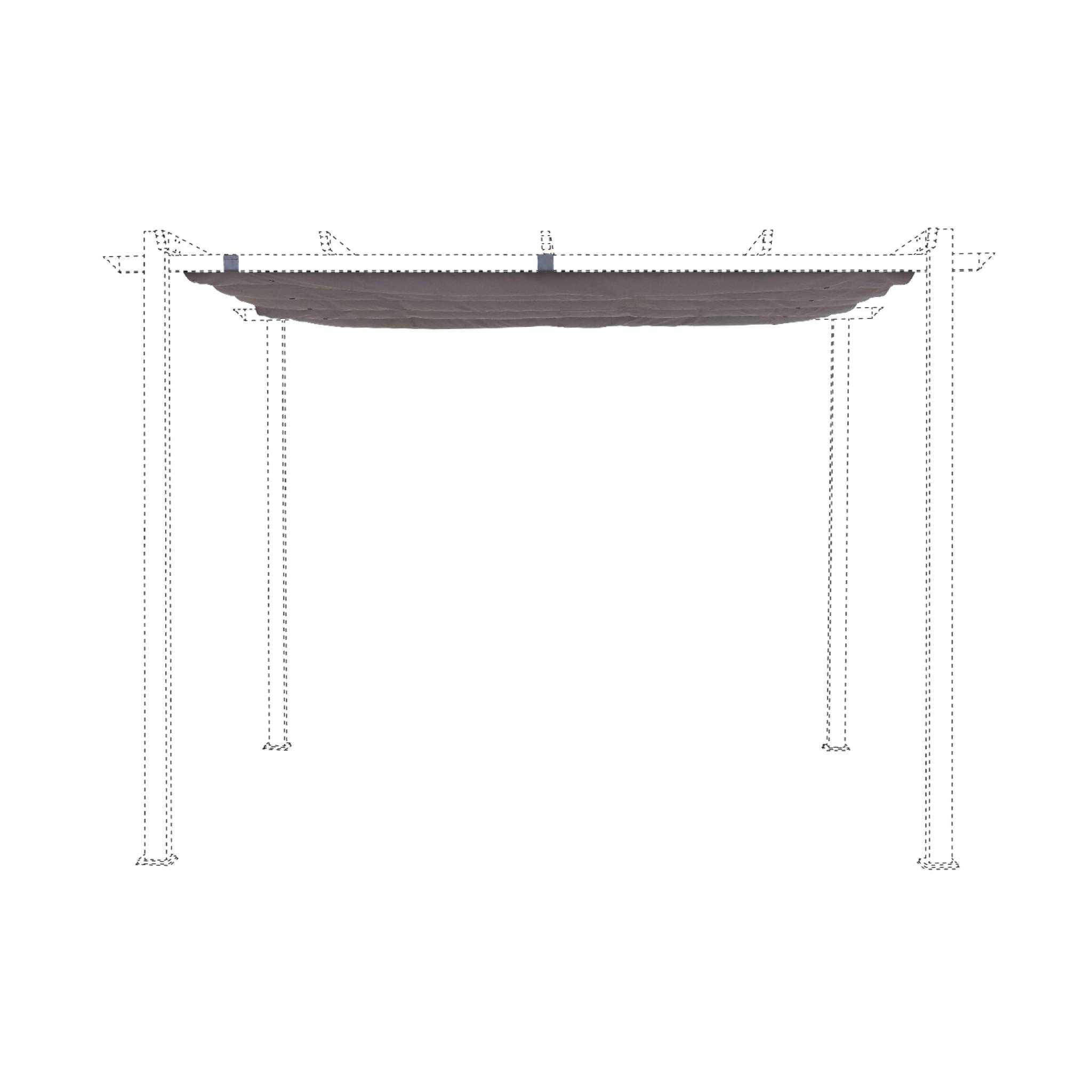 Toile de toit pour tonnelle grise 3x3m isla - toile de rechange pergola. Toile de remplacement