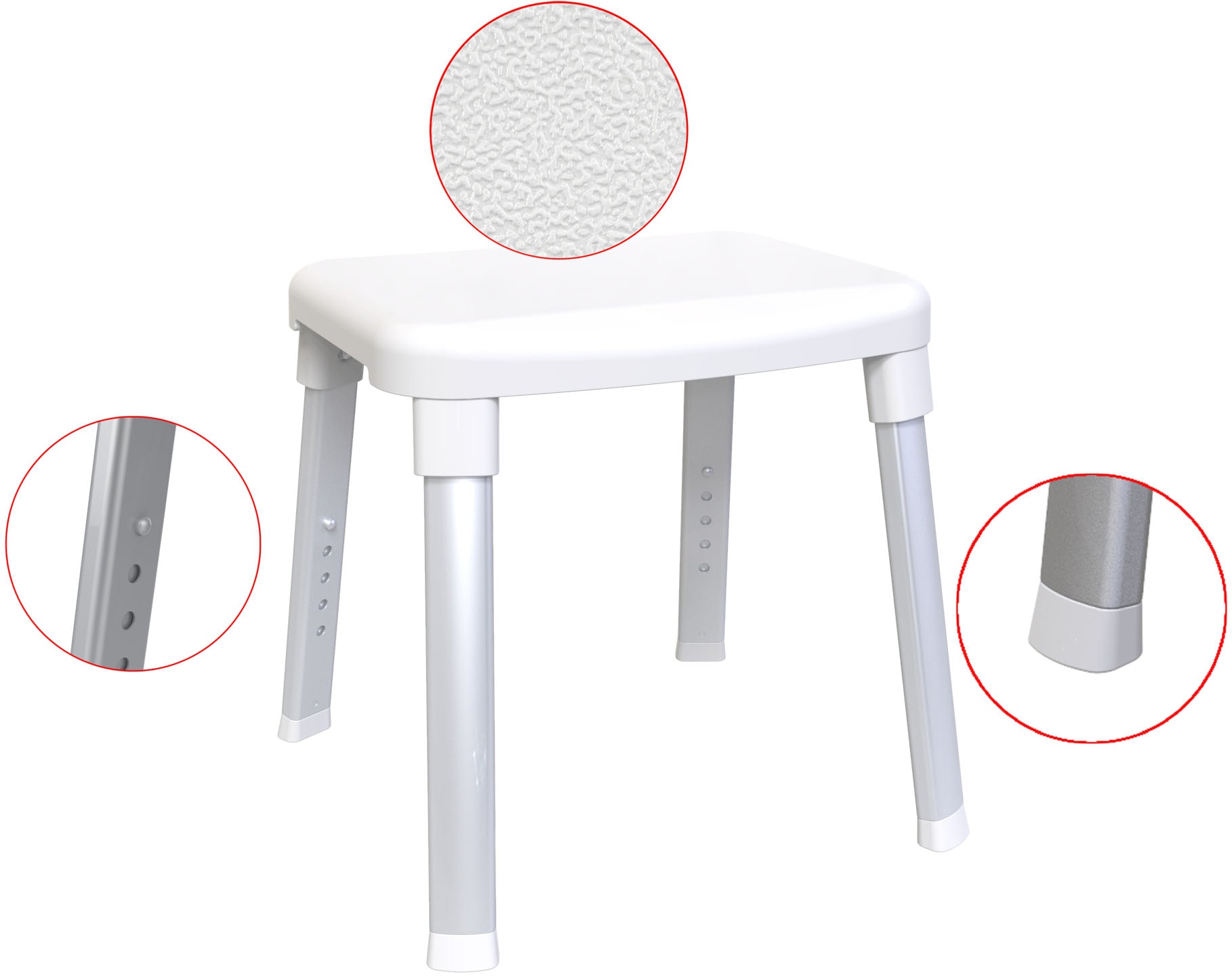Bischof Dusch- und Badhocker »Splash« belastbar bis 150 kg rutschfester Stand, TÜV/GS geprüft