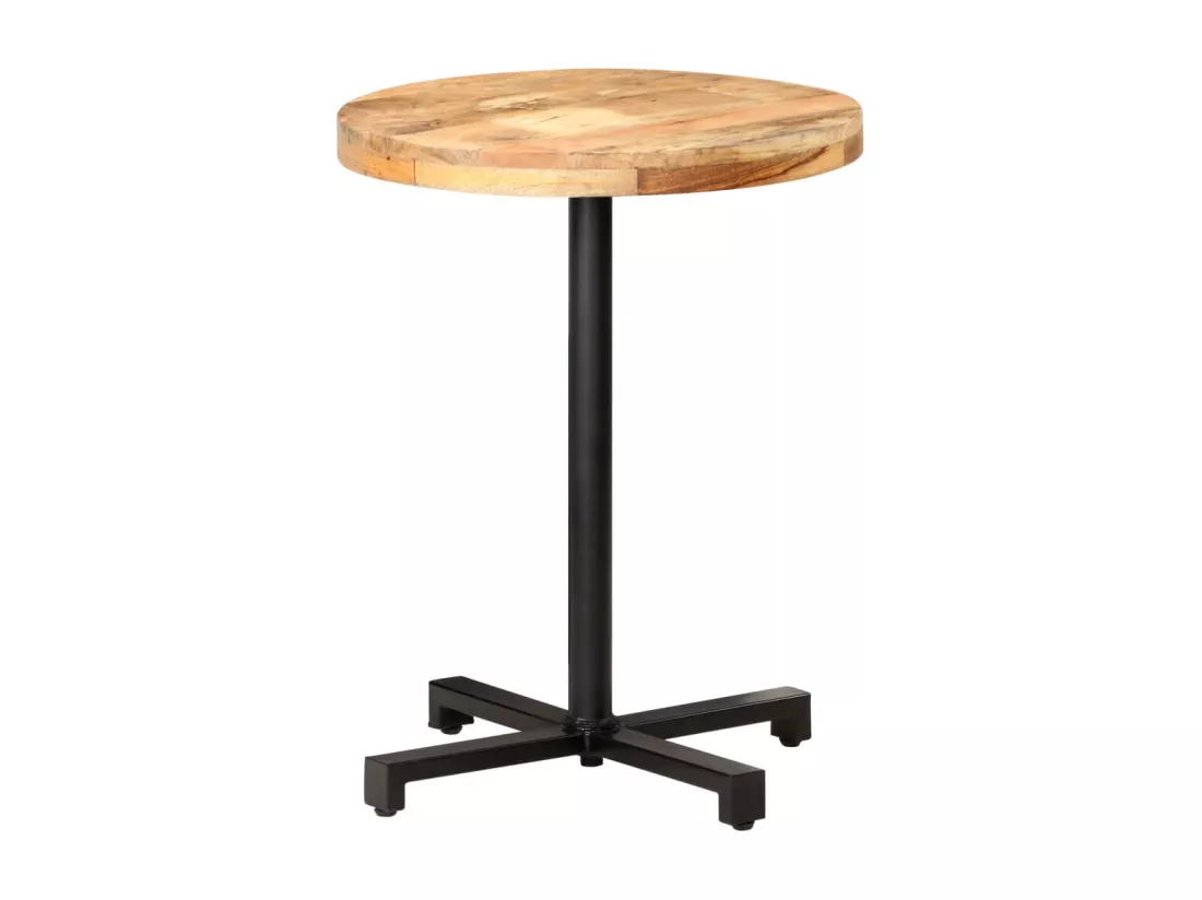 Table de bistro Ronde Ø60x75 cm Bois de manguier brut