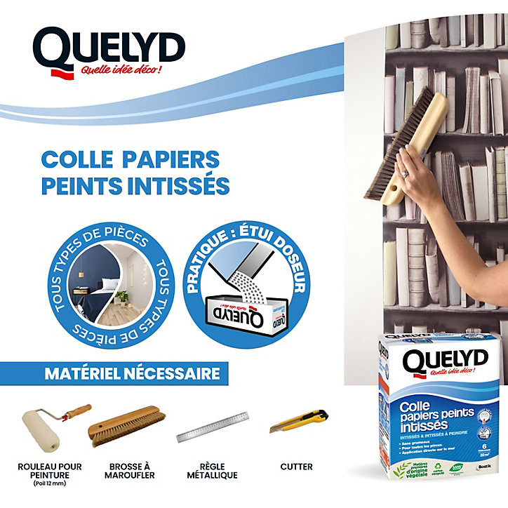 Colle Quelyd pour papier peint intissé doseur intégré 300g