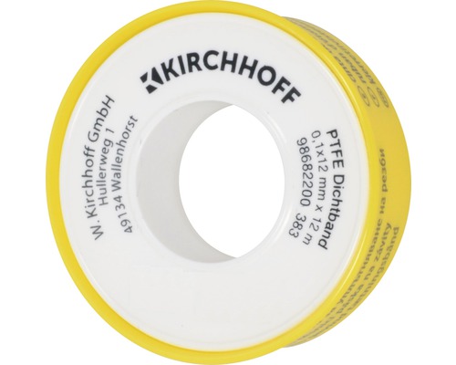 PTFE-schroefdraadafdichtingstape 0,1 mm dik x 12 mm x 12 m