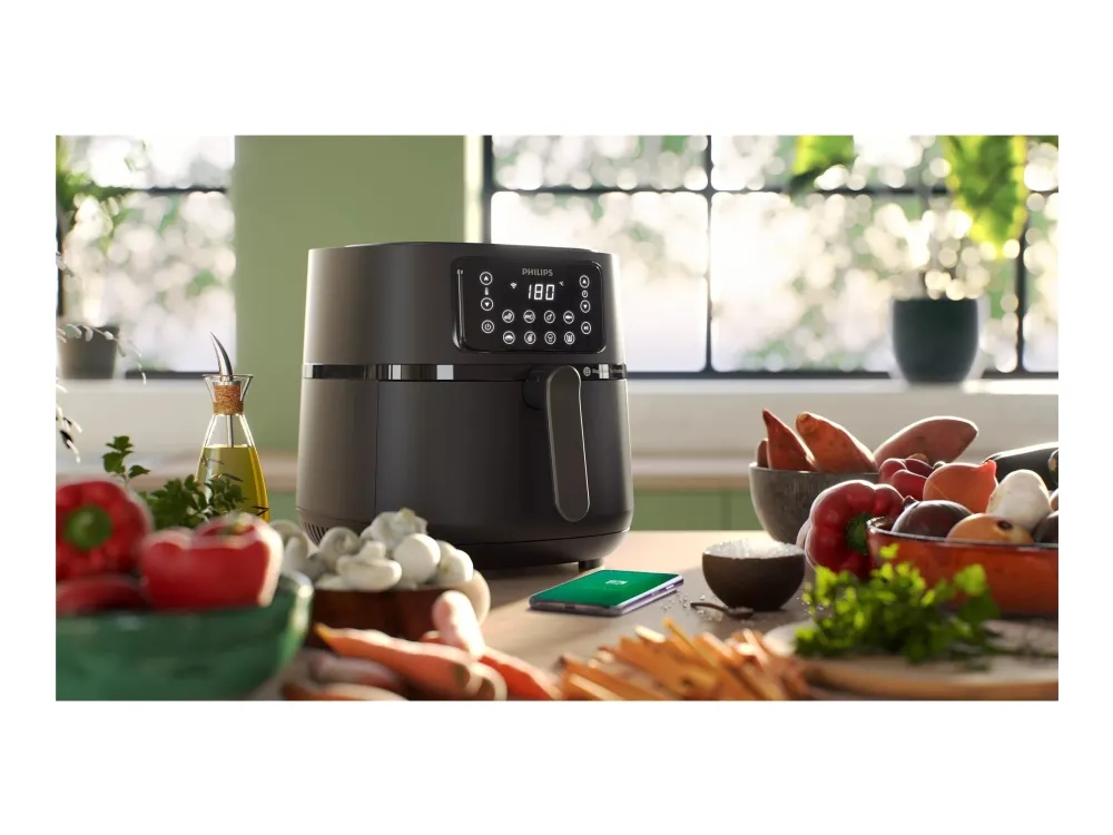 Philips Series 5000 Connected HD9285 XXL - Varmluftsrister - 7.2 liter - 2 kW - mørk sølv/sort