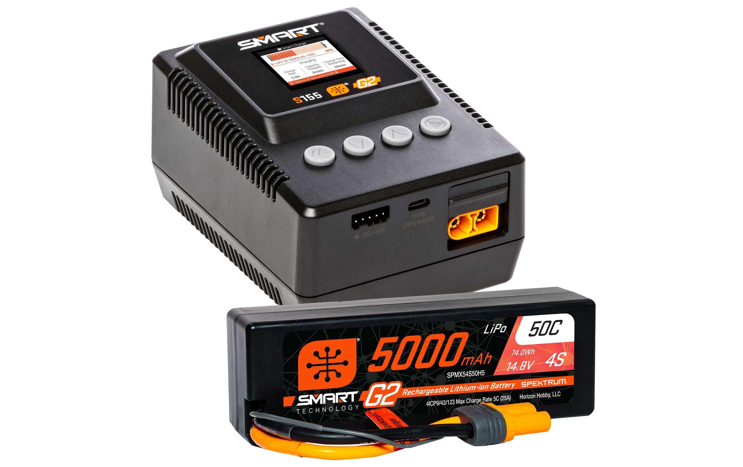 Smart Powerstage Car Bundle S155 Ladegerät & G2 4S 5000 mAh<br>Smart G2 14.8 V 5000 mAh LiPo Akku mit Ladegerät