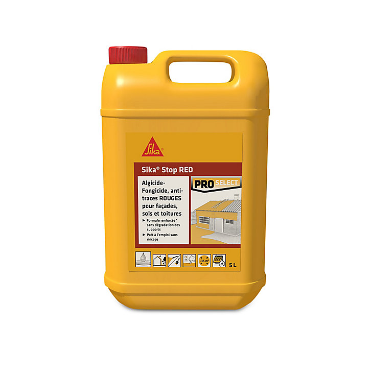 Traitement algicide et fongicide anti-traces rouges Sika Stop orange 5 L