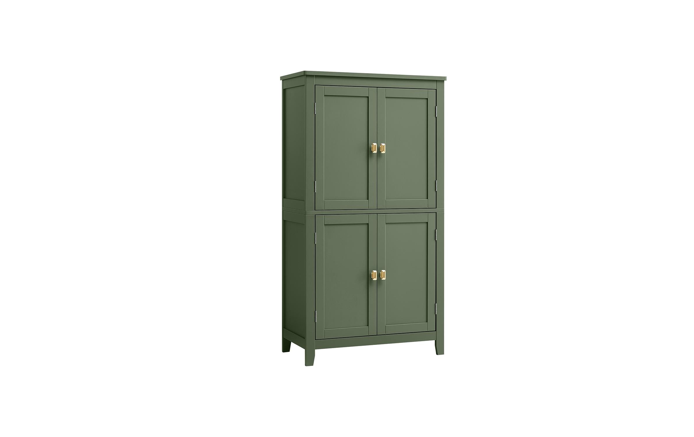 Kommode Bathroom Cabinet, 60 x 110 cm, Waldgrün<br>Badezimmerschrank mit 4 Türen und verstellbaren Ablagen