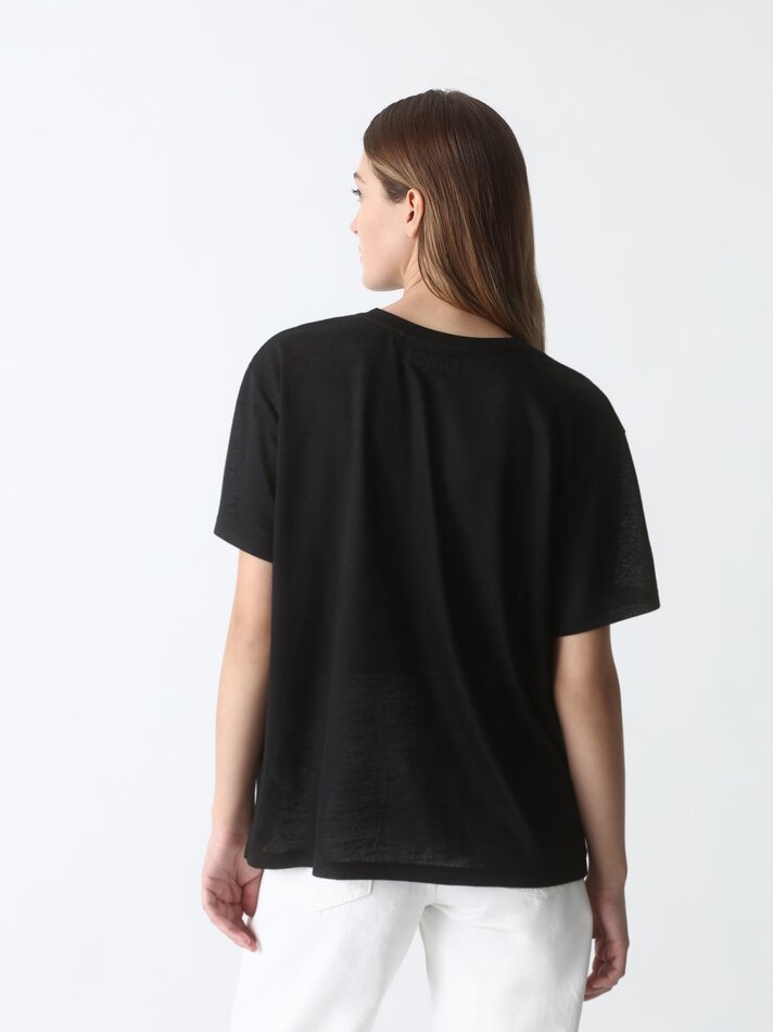 Camiseta de manga curta estampada - Preta