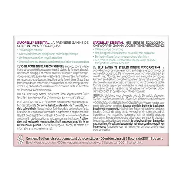 Saforelle® Essential - Soin Lavant Intime Hydratant à Reconstiuer - Boîte de Recharge