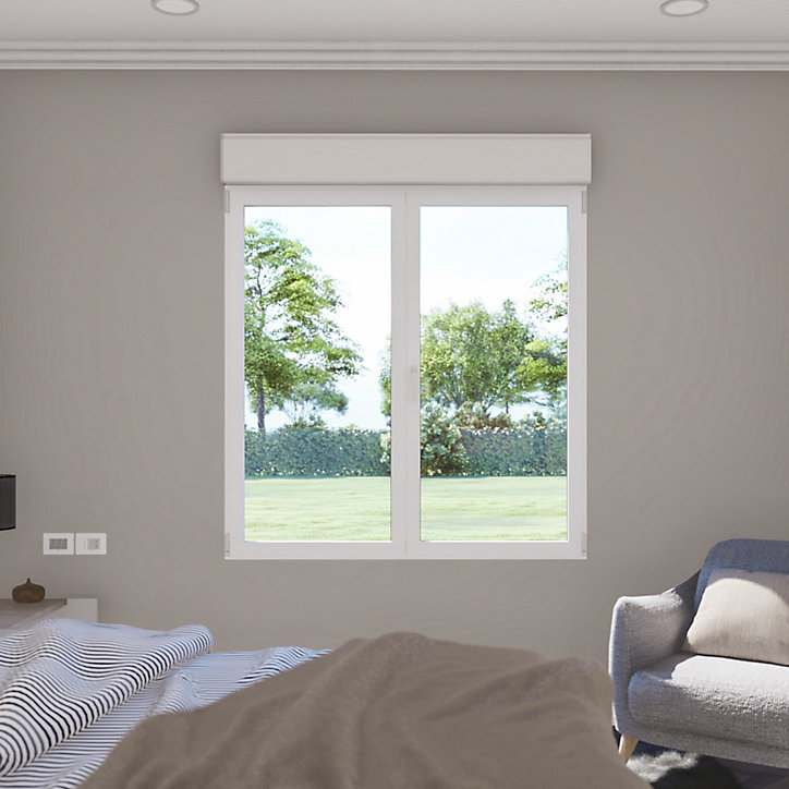 Fenêtre alu 2 vantaux oscillo-battant + volet roulant électrique GoodHome blanc - l.120 x h.95 cm