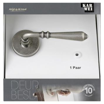 Karwei deurkruk set Bento rond rozet tin look messing