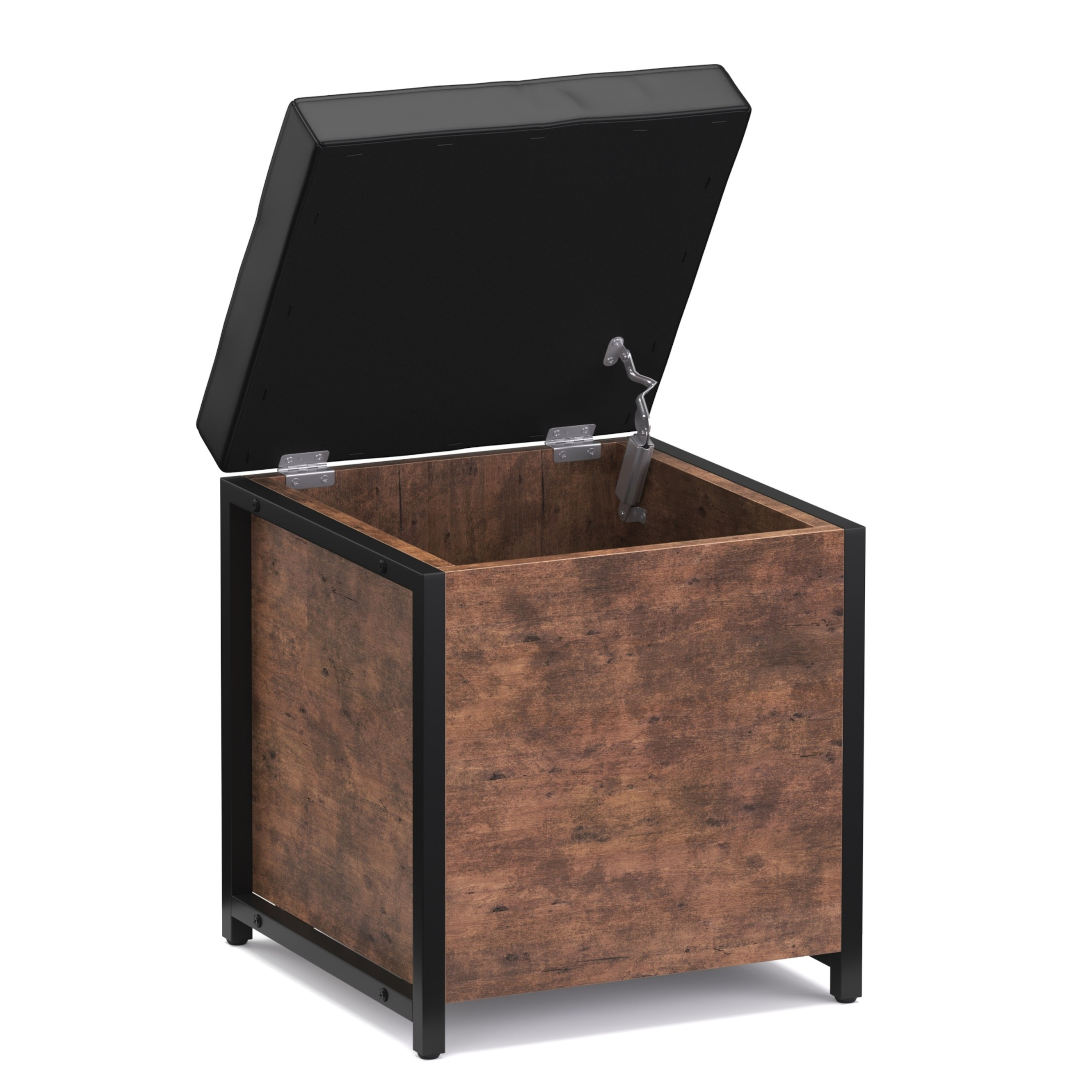 Truhe Leder Vintage BONITA 40 x 50 x 40 cm