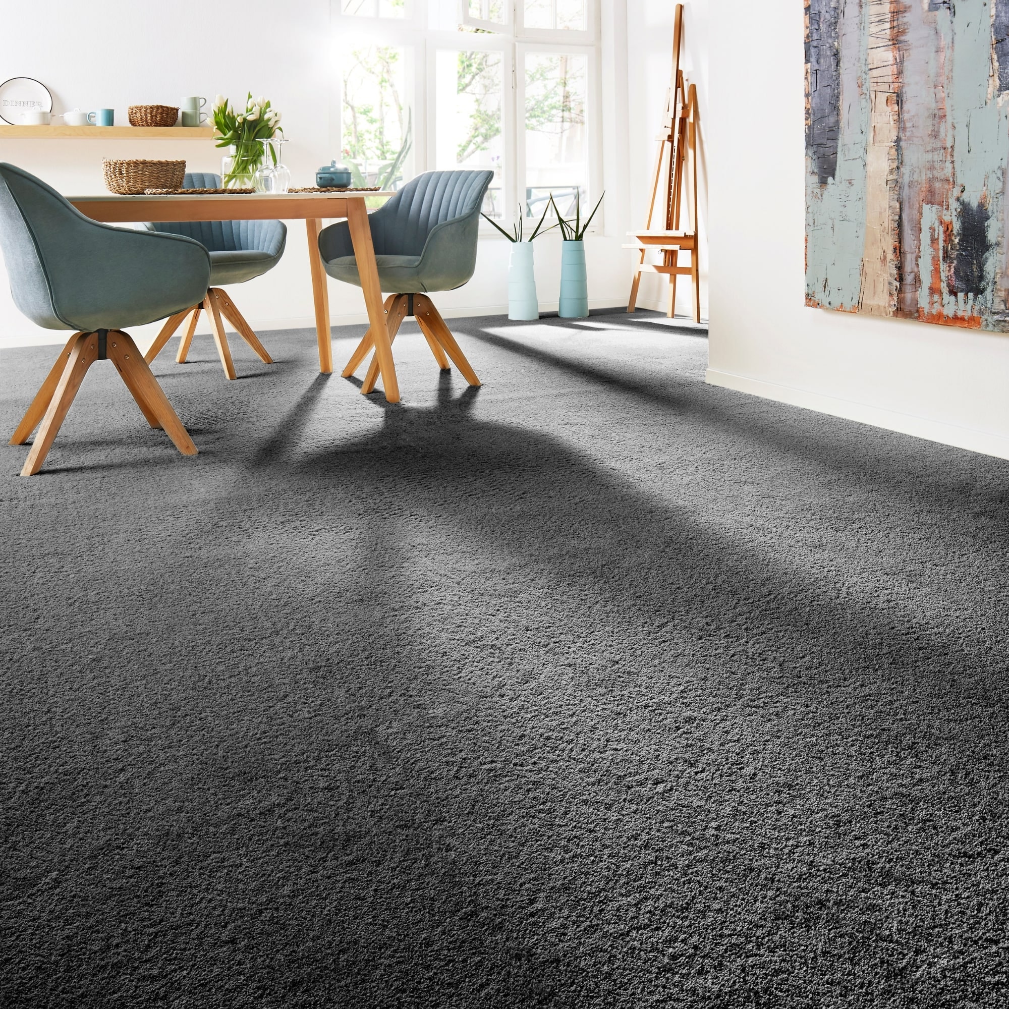 Andiamo Teppichboden »Softness, Velours, Made in Belgium« rechteckig 17 mm Höhe Uni Farben, Breite 400 cm, besonders weich, Wohnzimmer, Schlafzimmer