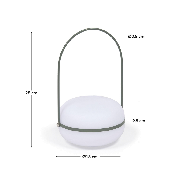 Kave Home Tea tafellamp oplaadbaar LED zwart