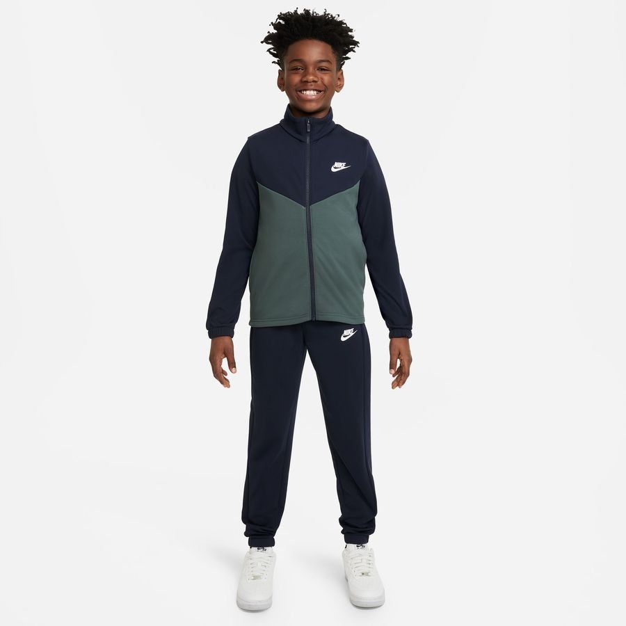 Nike Survêtement NSW Poly FZ - Bleu Foncé/Vert/Blanc Enfant