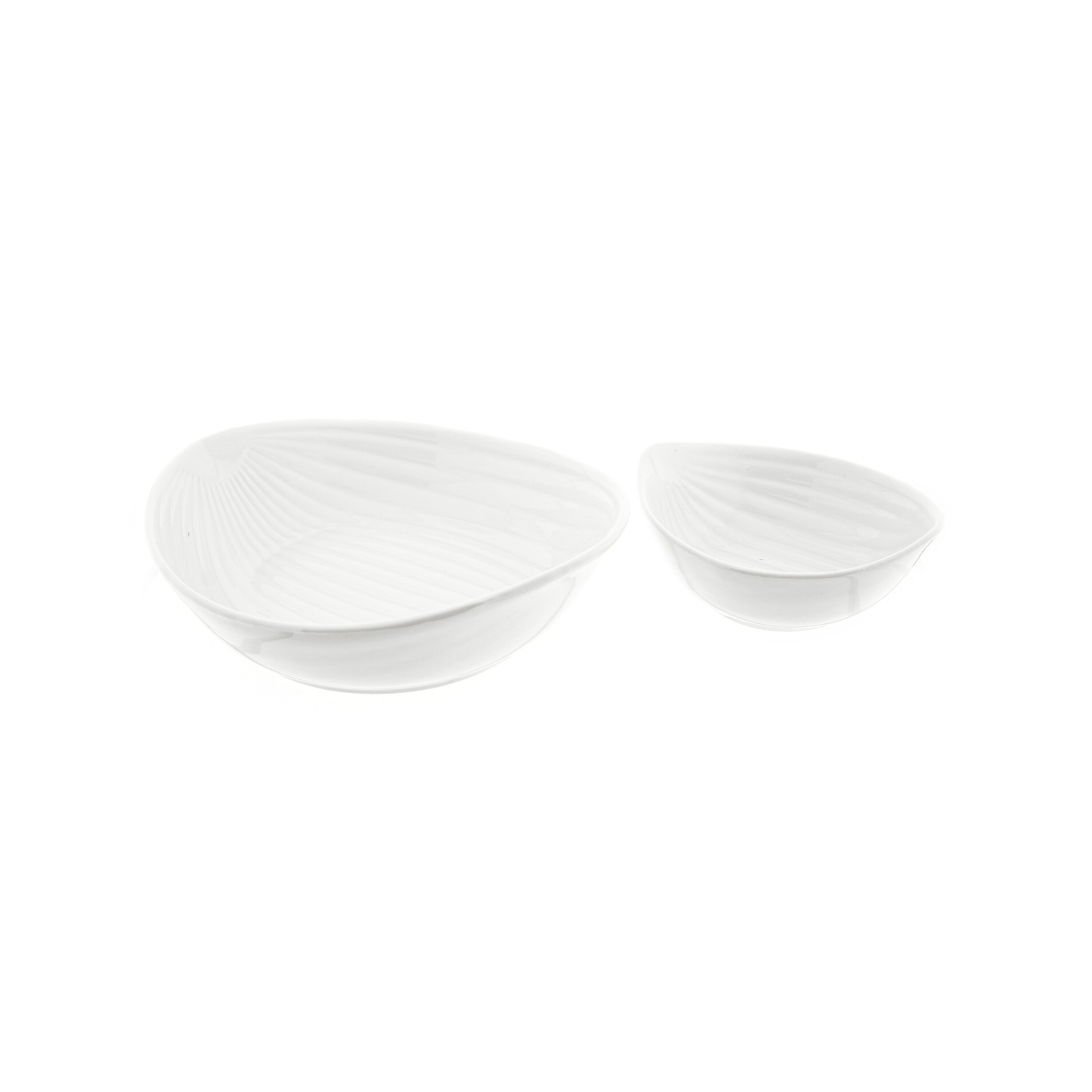 Sunay 8 Teiliges Snackschalen-Set in Weiß aus Porzellan