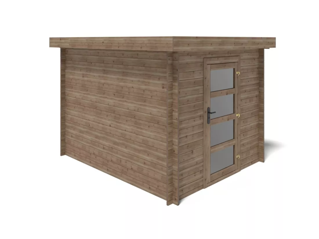 Abri de jardin en bois - 7,50m2 - 2,50x3m - Traité - Ep. 28mm - Couleur: marron - DOM699 - ALTANKA