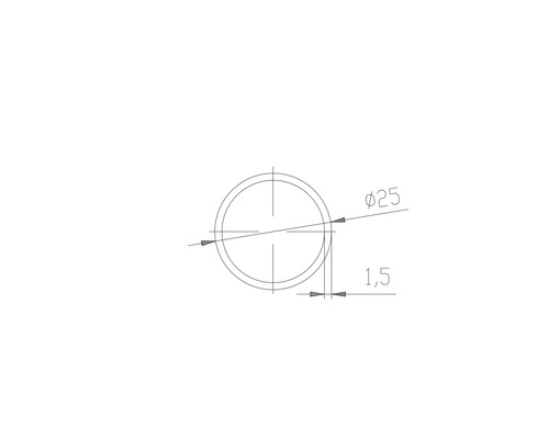 Pertura ronde leuning van roestvrij staal V2A L:1500 mm Ø 25 mm