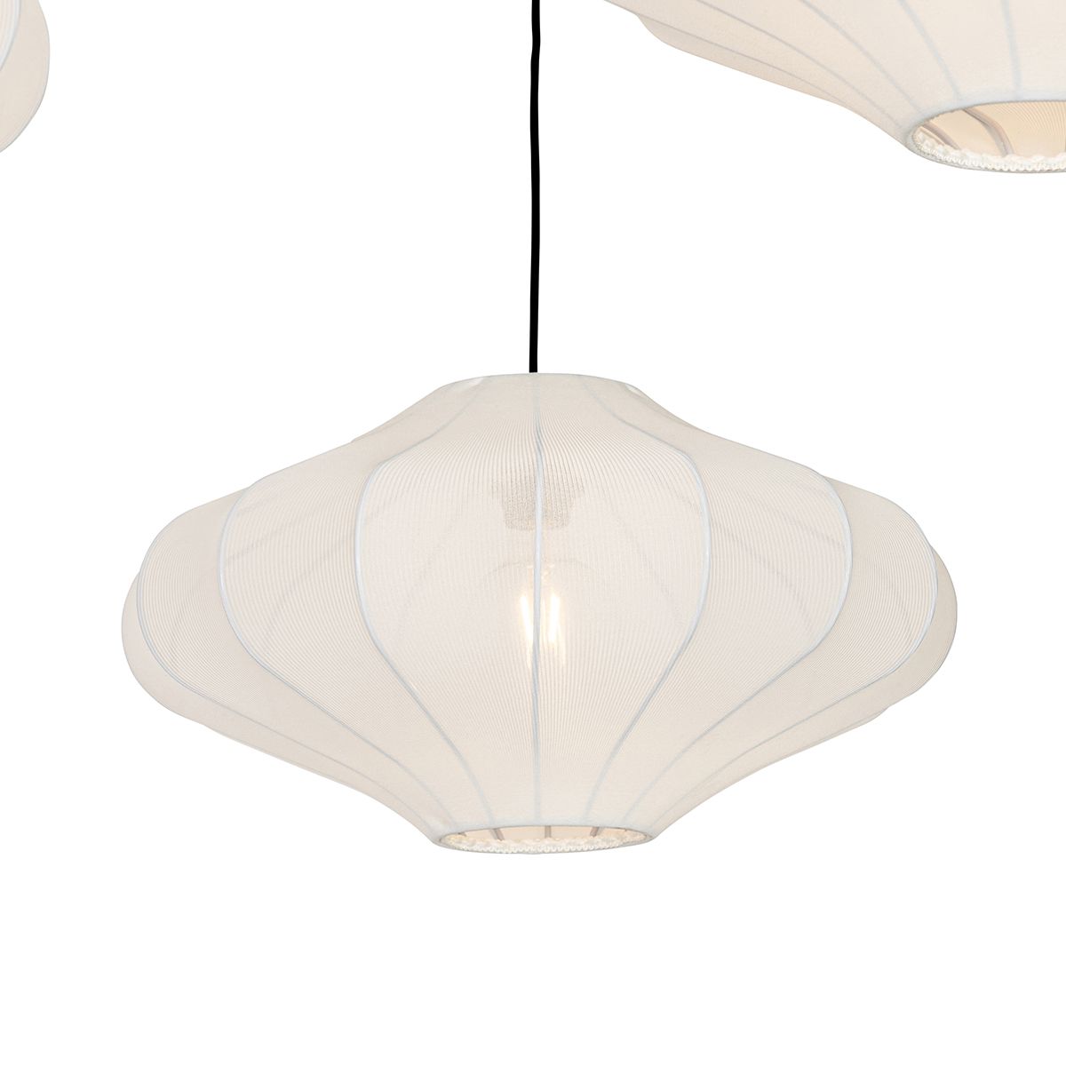 Japandi hanglamp wit 50cm 3-lichts - Plu