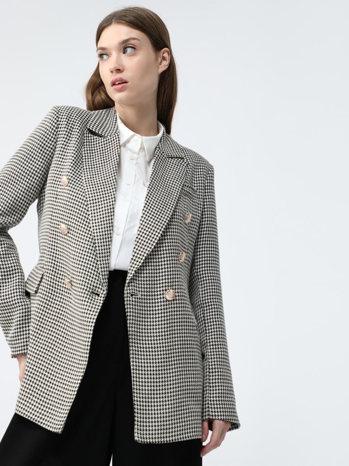 Blazer de abotoamento duplo - Preto