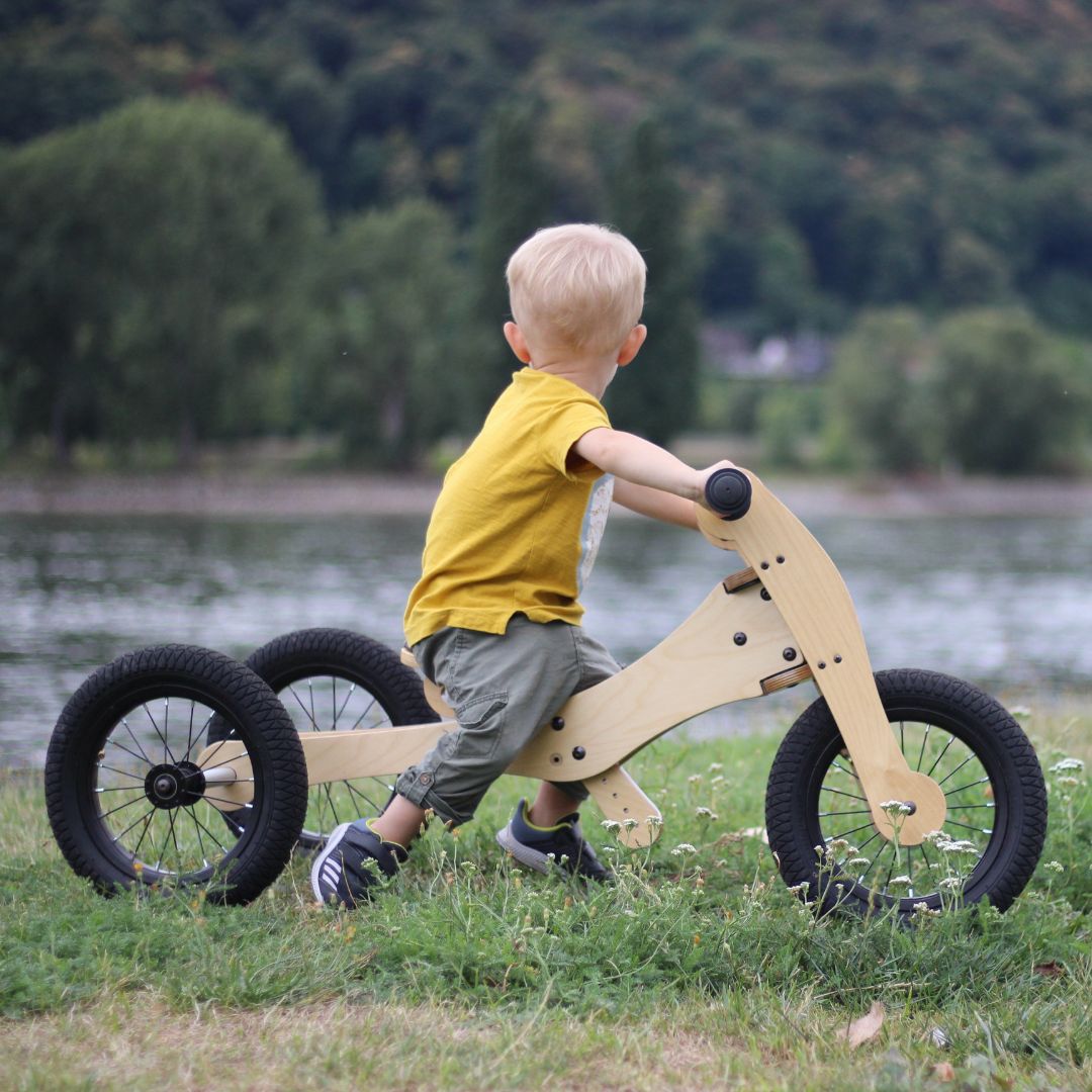 Trybike wood 4-in-1 loopfiets - bruin/zwart