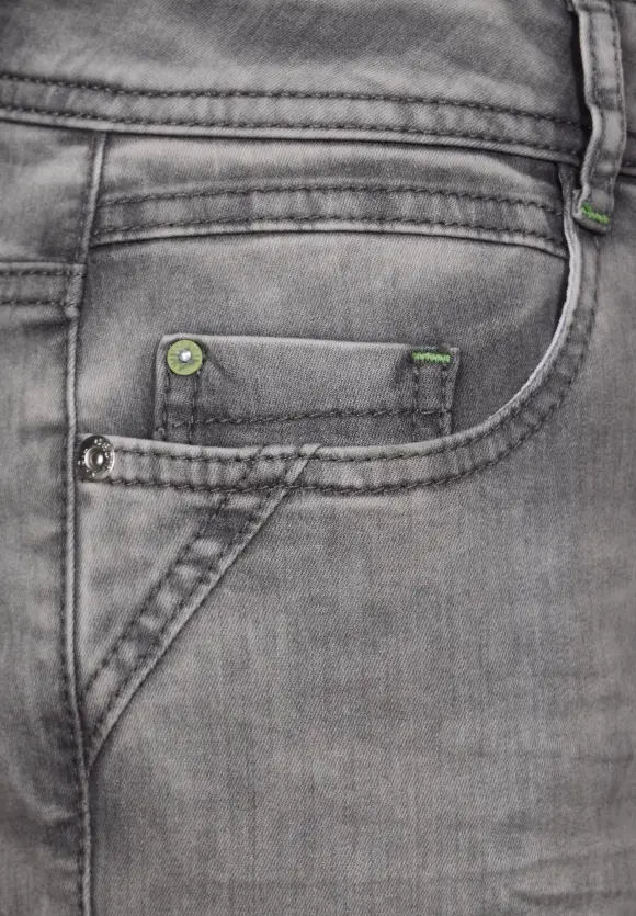 Graue Loose Fit Jeans - light grey stone wash