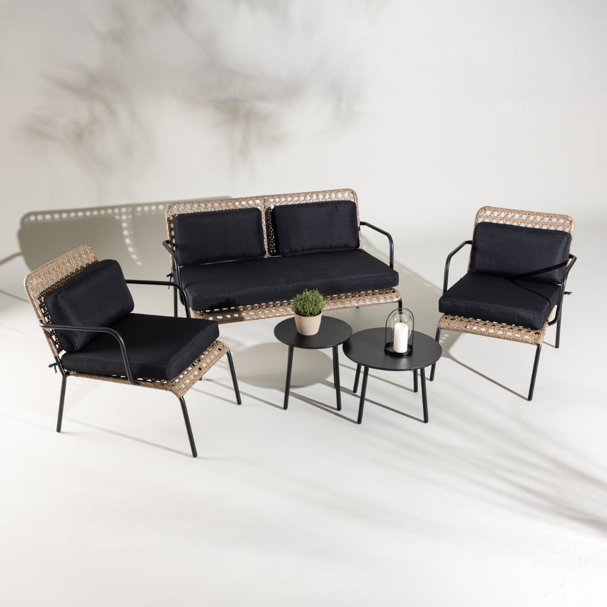 FjÃ´rd - Tuinset Naturel|Zwart - Wicker|Staal - Paola