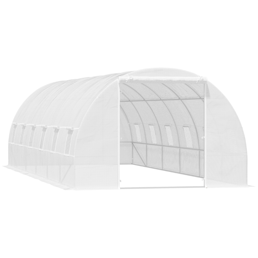 Estufa tipo túnel para cultivo, branca