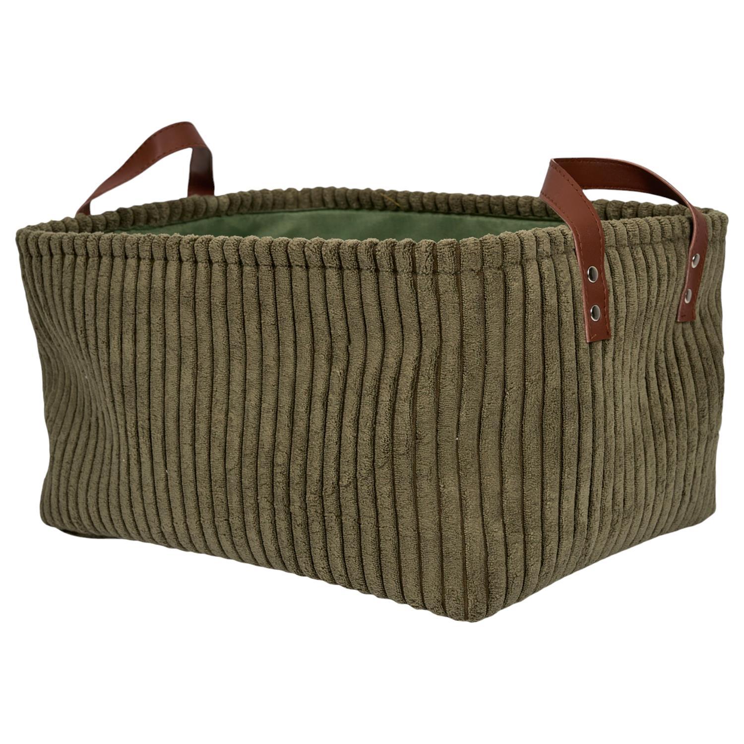 PANIER VERT VELOURS COTELE TAILLE M H.20CM