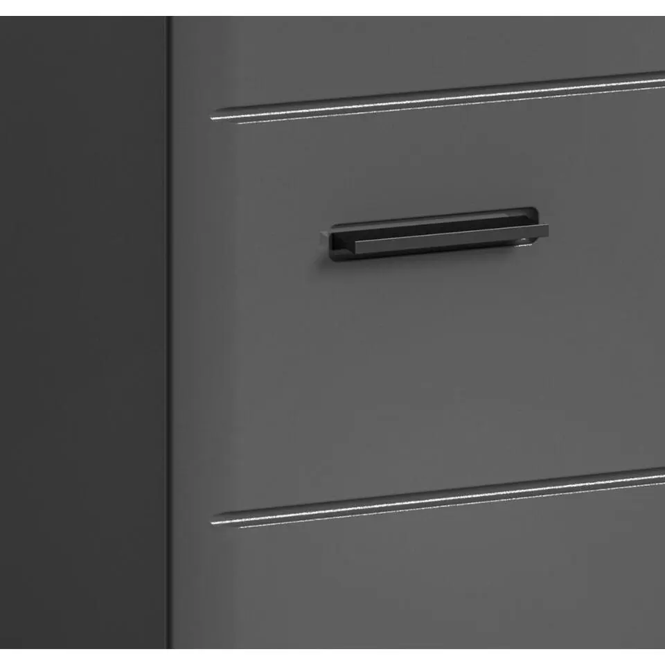 Hioshop Soft wastafel 2 deuren grijs hoogglans- grijs