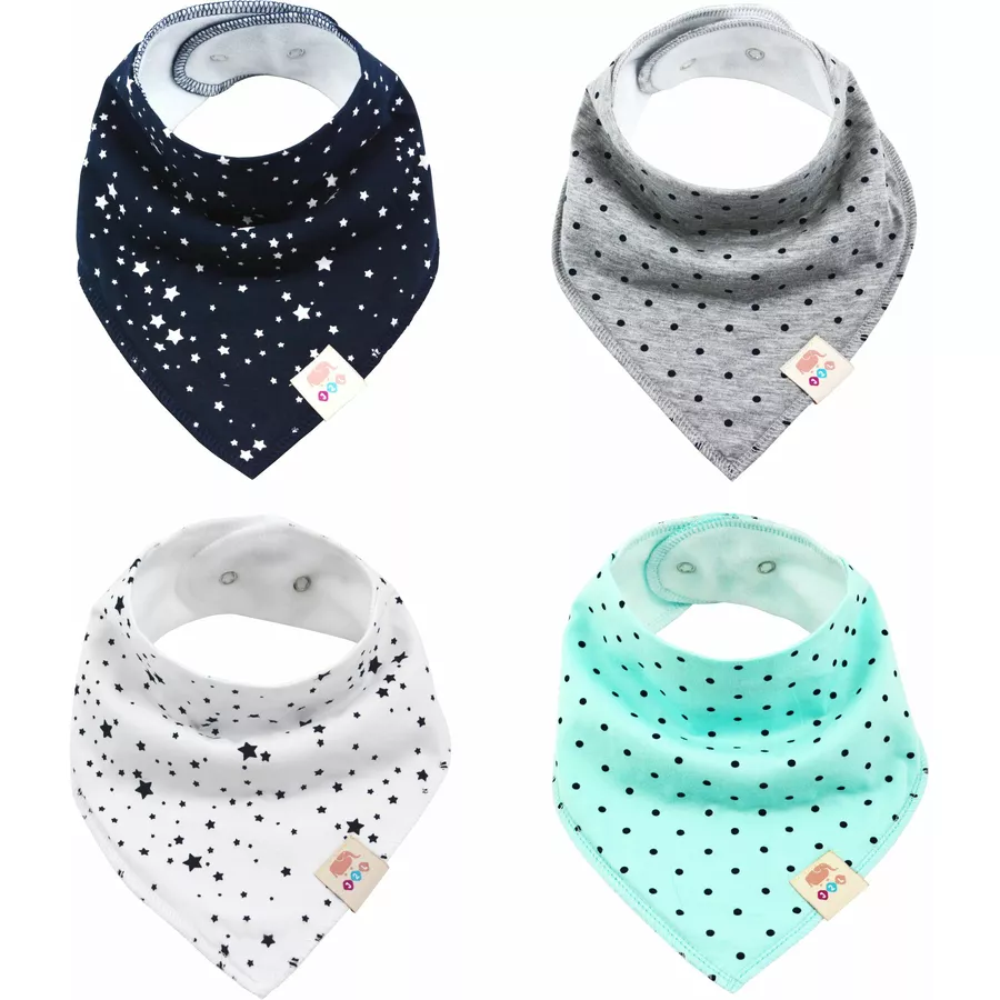 M.M.C. Lätzchen 4 PACK Dreieckstücher Halstücher Unisex Set