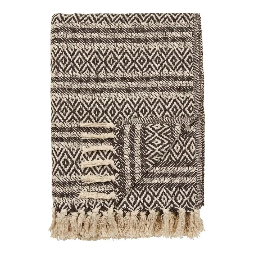 Hioshop Line plaid 130×180cm bruin