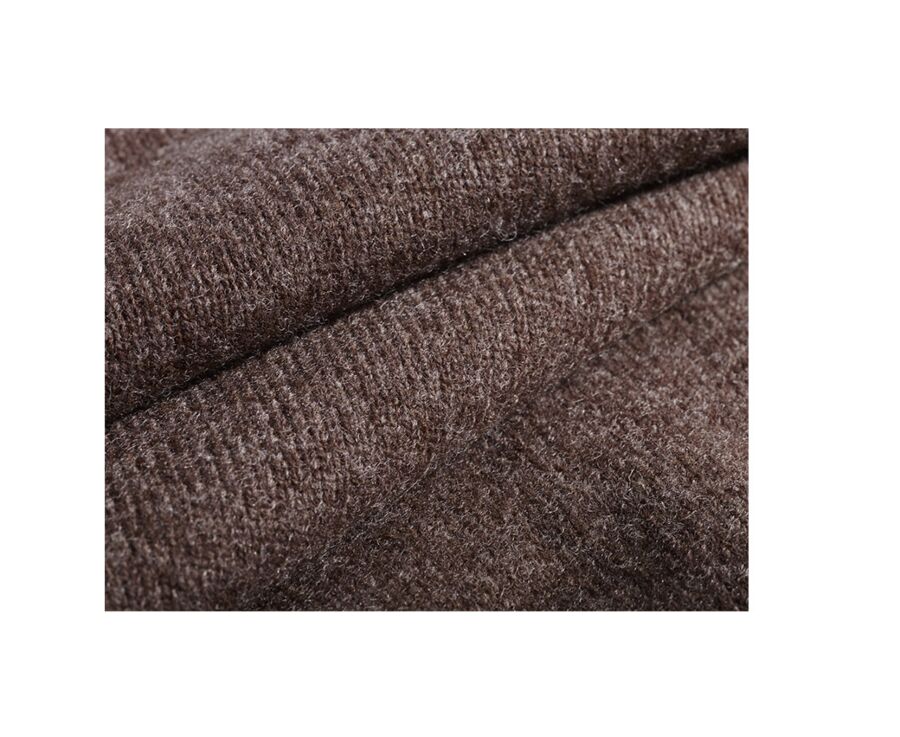 Pull homme laine col zippé Marron Brun - KENNETH