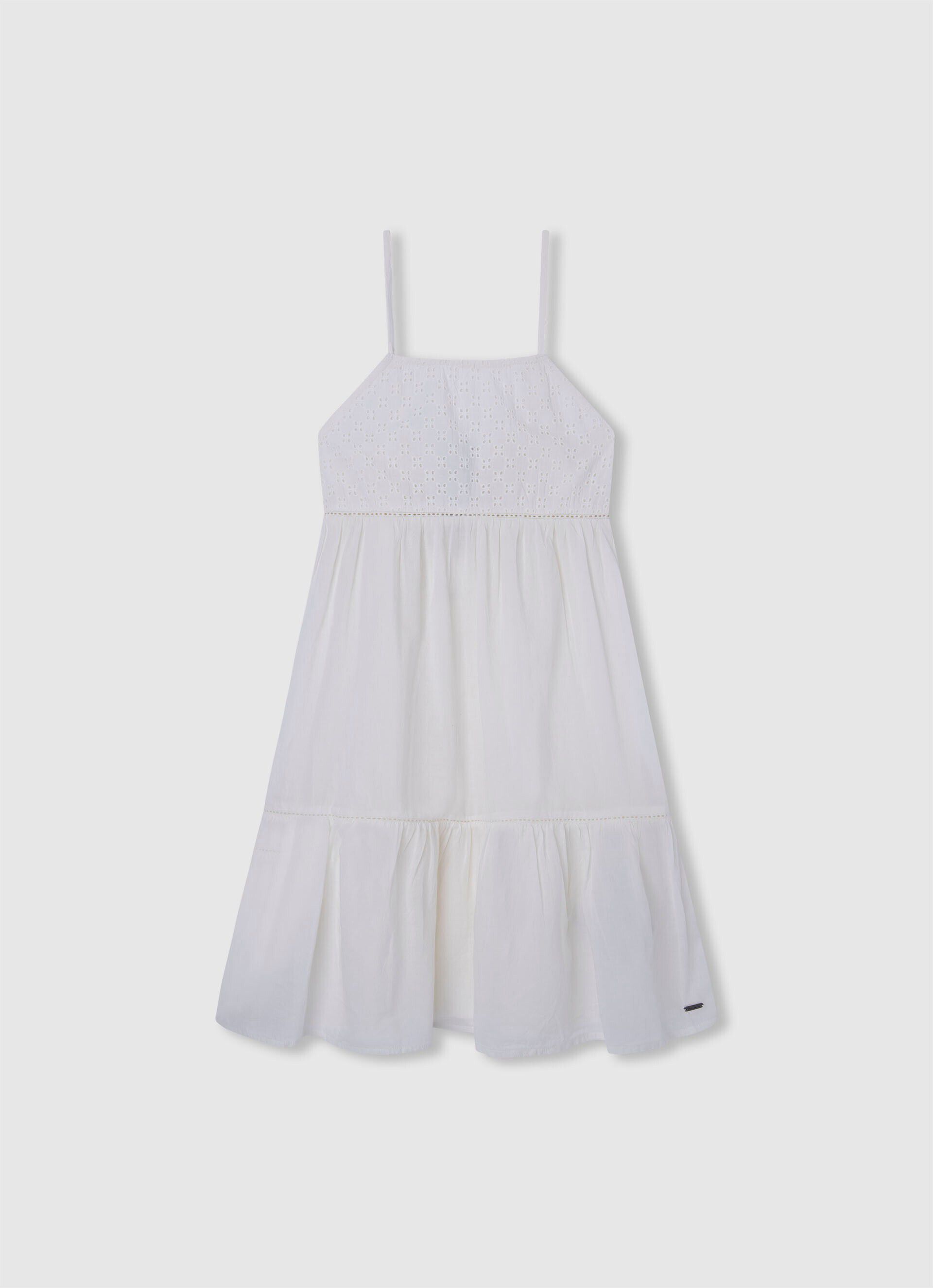 VESTIDO ROMÂNTICO DE ALGODÃO - branco mousse