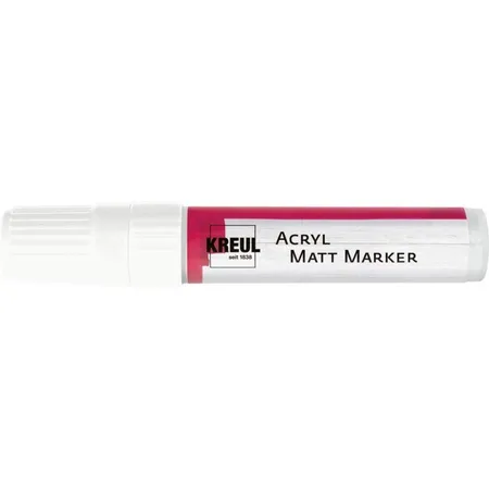 KREUL Acryl Matt Marker XXL mit Keilspitze, 15 mm, weiß
