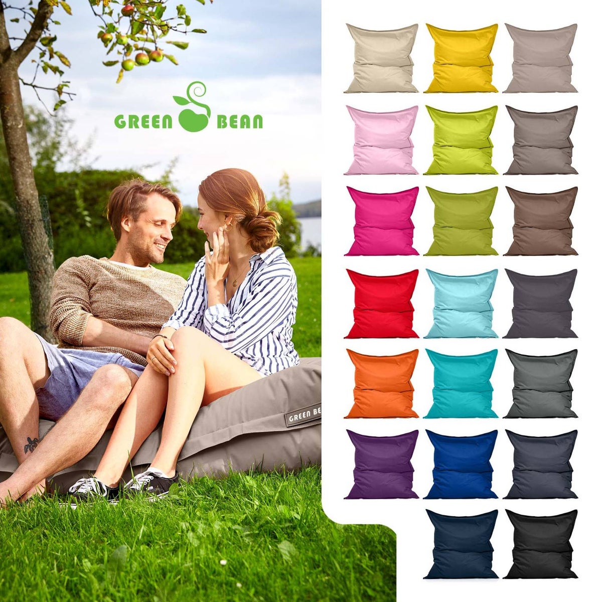 Groene Bonen Zitzak 120x160cm 270 Liter Kinderen & Volwassenen Zitzak EPS Kralenvulling Reuze Zitzak Grote Buitenligstoel Kussen Wasbaar Weerbestendig Ligstoel Zitkussen Vloerkussen Taupe