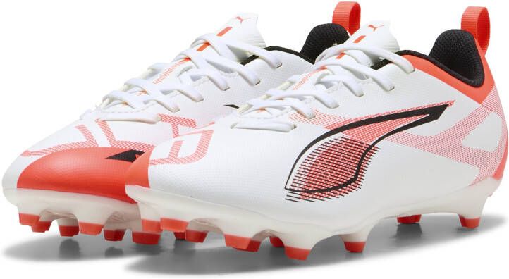 PUMA Ultra 5 Play Gras Kunstgras Voetbalschoenen (MG) Kids Wit Zwart Rood