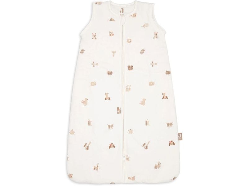 Jollein Baby-Ganzjahresschlafsack Animal Friends 90 cm Gefütterter Schlafsack mit abnehmbaren Ärmeln