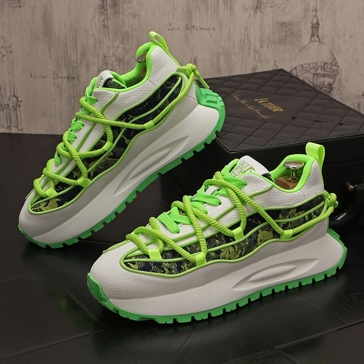 Mr Ozera - Print Panel Platform Sneakers