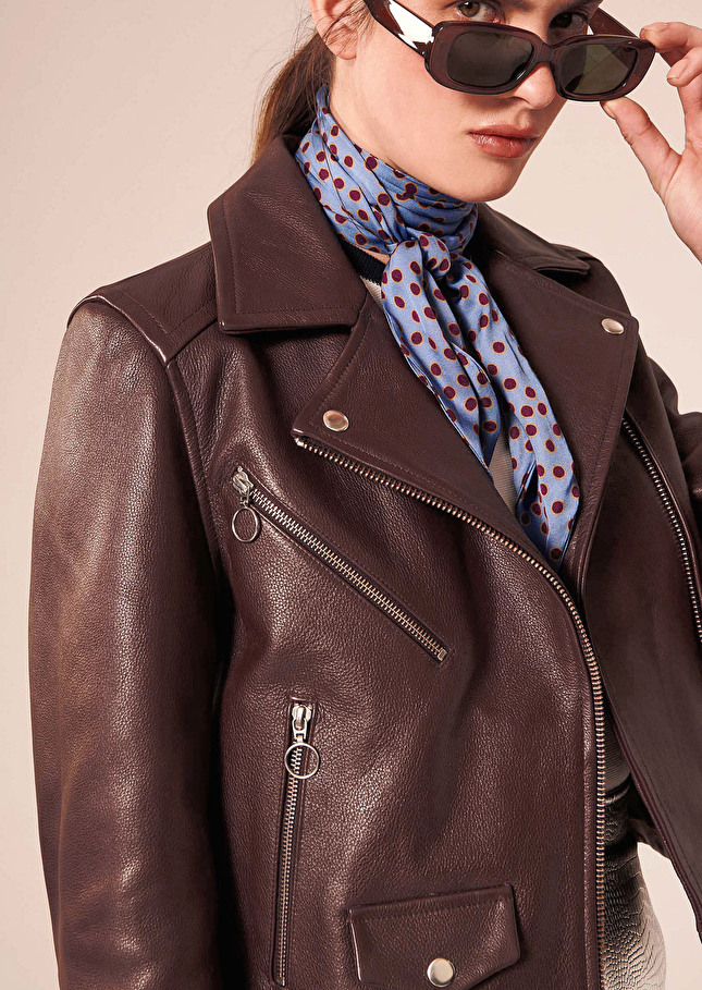 Veste Voguebordeaux en cuir
