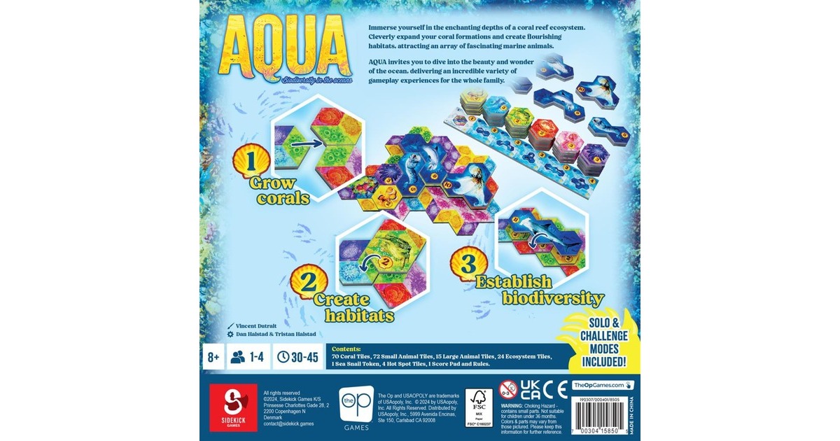 European Player NetworkAQUA: Biodiversity in the Oceans Bordspel  (Engels, 1 - 4 spelers, 30 - 45 minuten, Vanaf 8 jaar)
