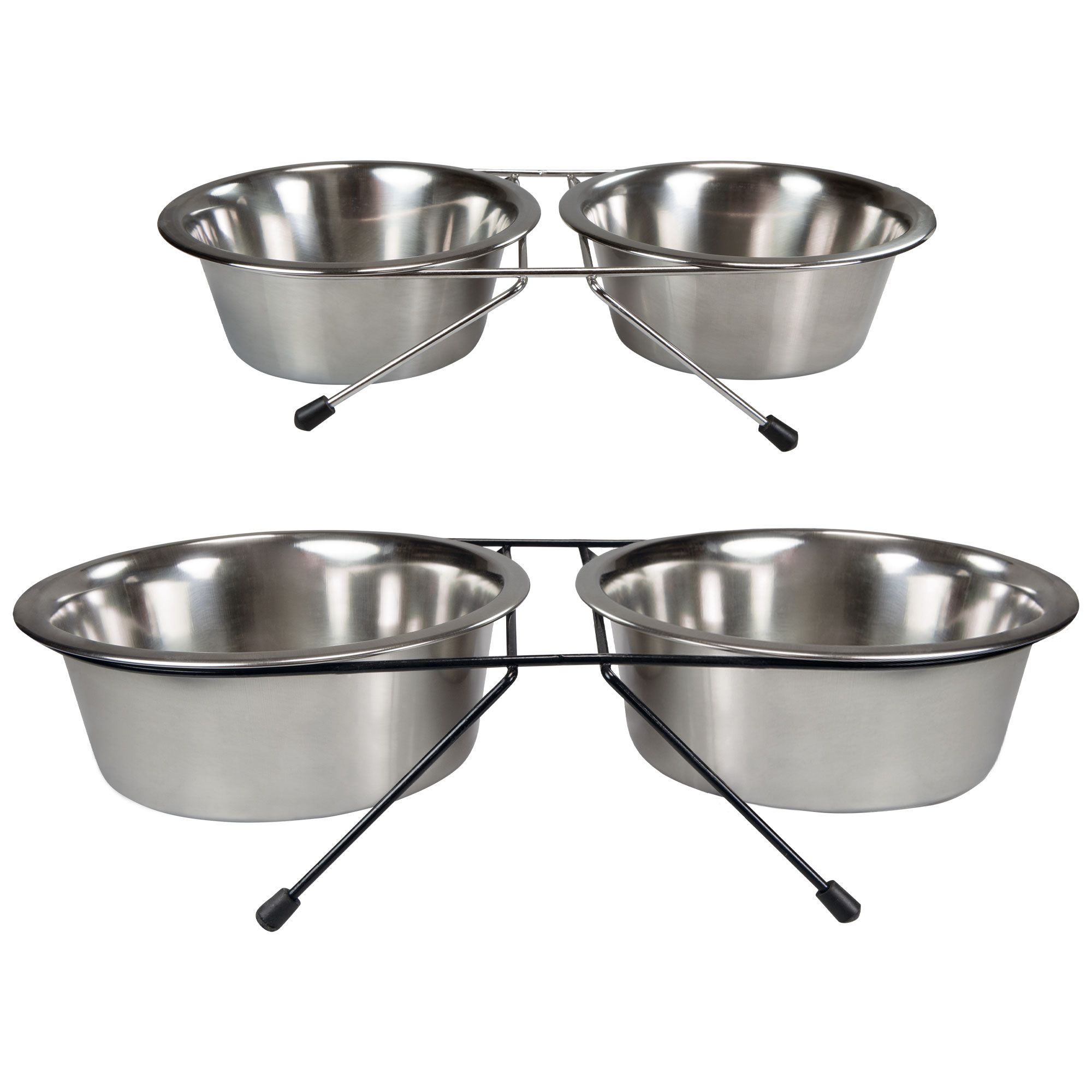 Edelstahl Doppelnapf Set - 2x1,8L - Wassernapf - Fressnapf - Hundenapf