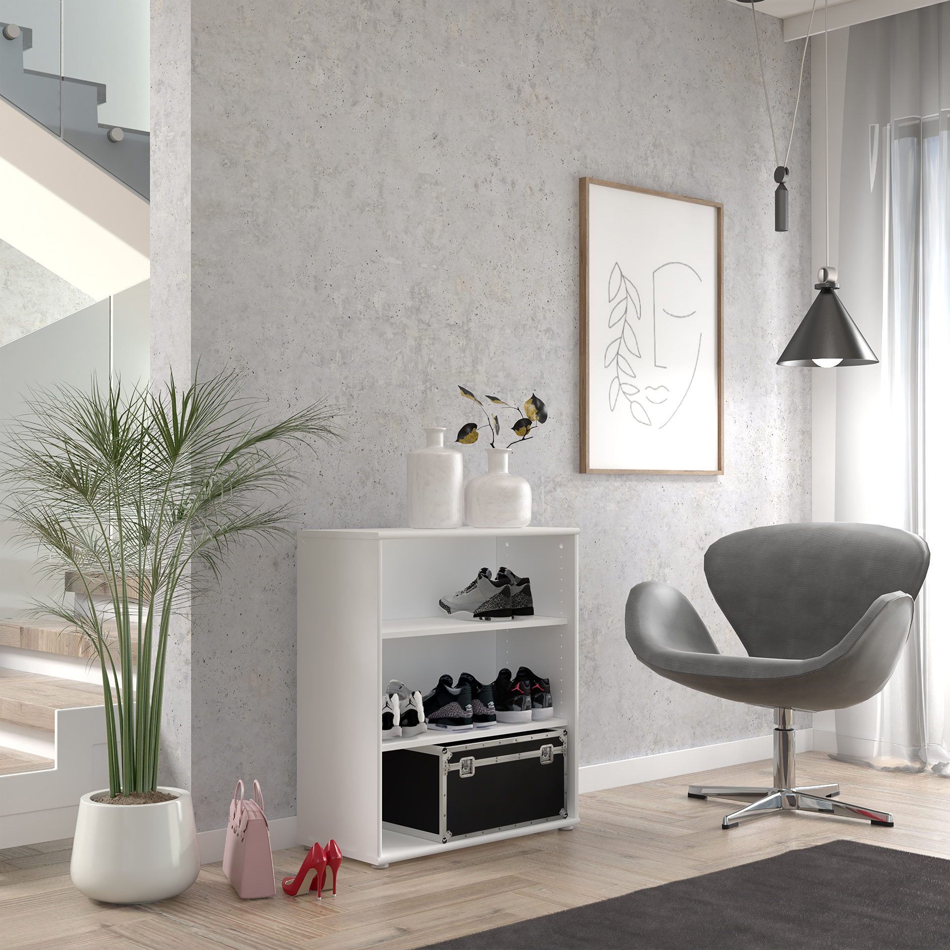 Regal - weiß - 74 cm breit