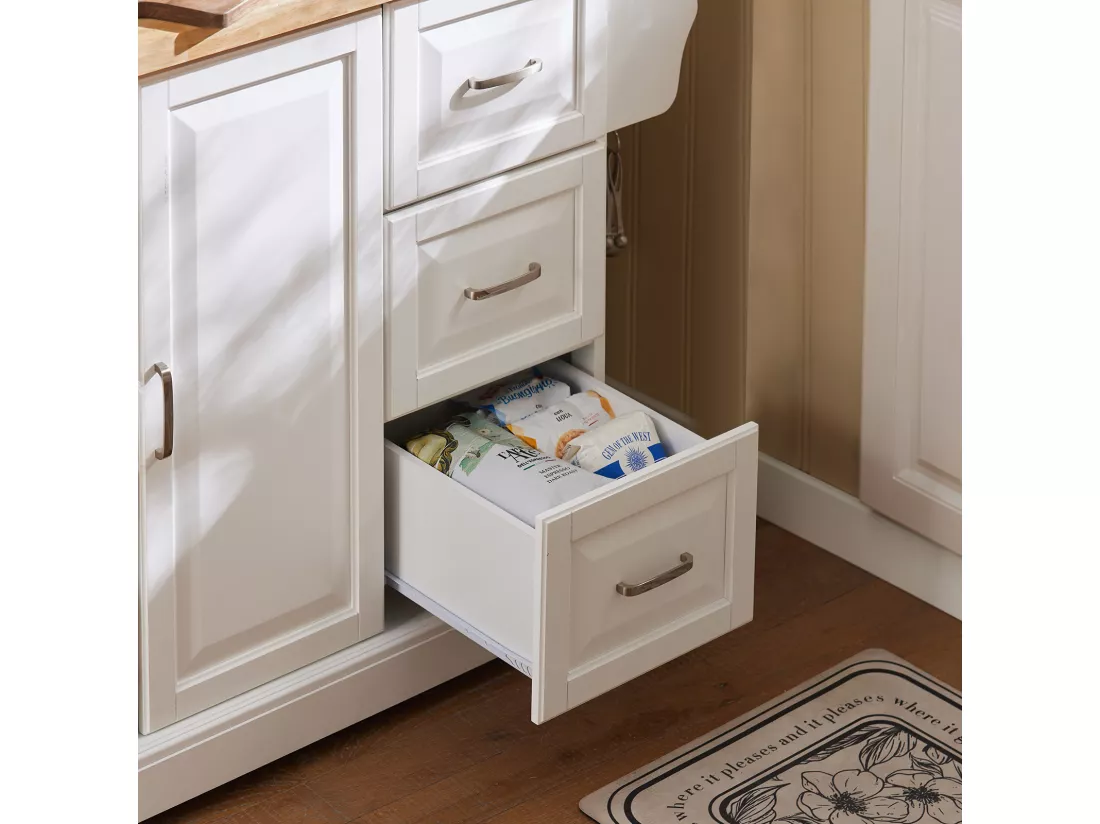 Desserte sur roulettes Meuble de Cuisine de Service en Bois Plans de Travail Rabattables, FKW41-WN