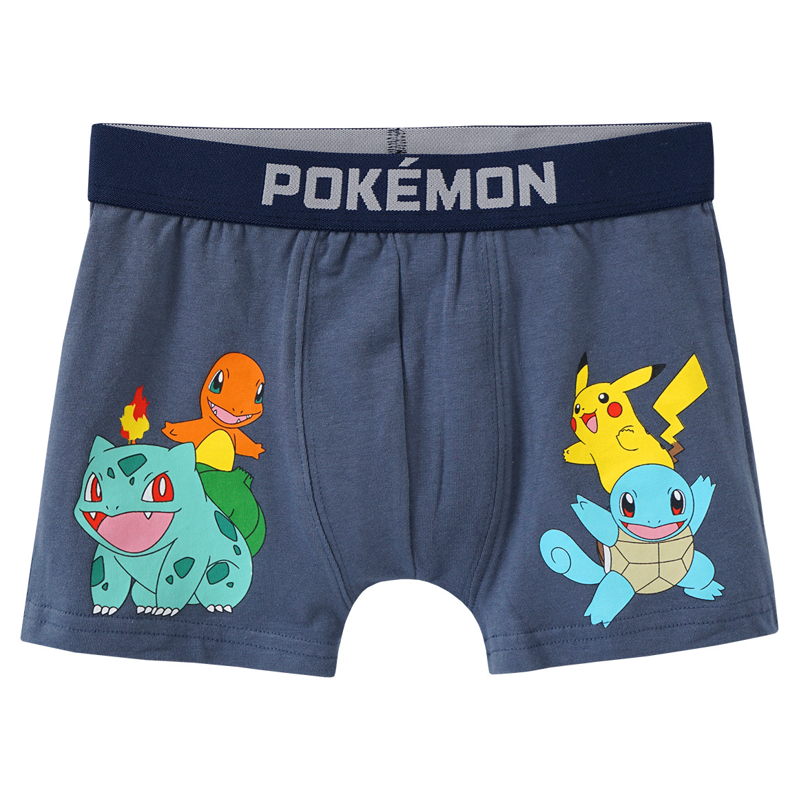 2 Pokémon Boxer mit Prints blaugrau / hellgrau