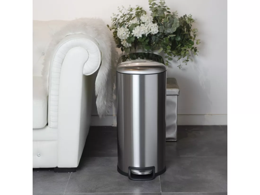 Poubelle de cuisine à pédale FULLER Argent Acier inoxydable 40 L