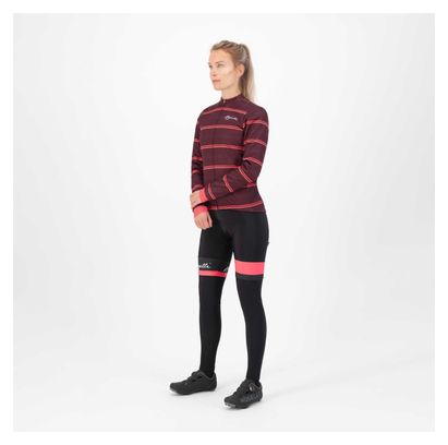 Veste Velo Hiver Rogelli Stripe - Femme - Bordeaux/Corail