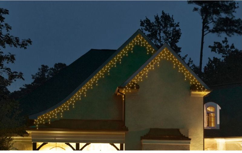 Lumineo ijspegelverlichting - 490 LED - warm wit - 20 m - 8 lichteffecten - kerstverlichting