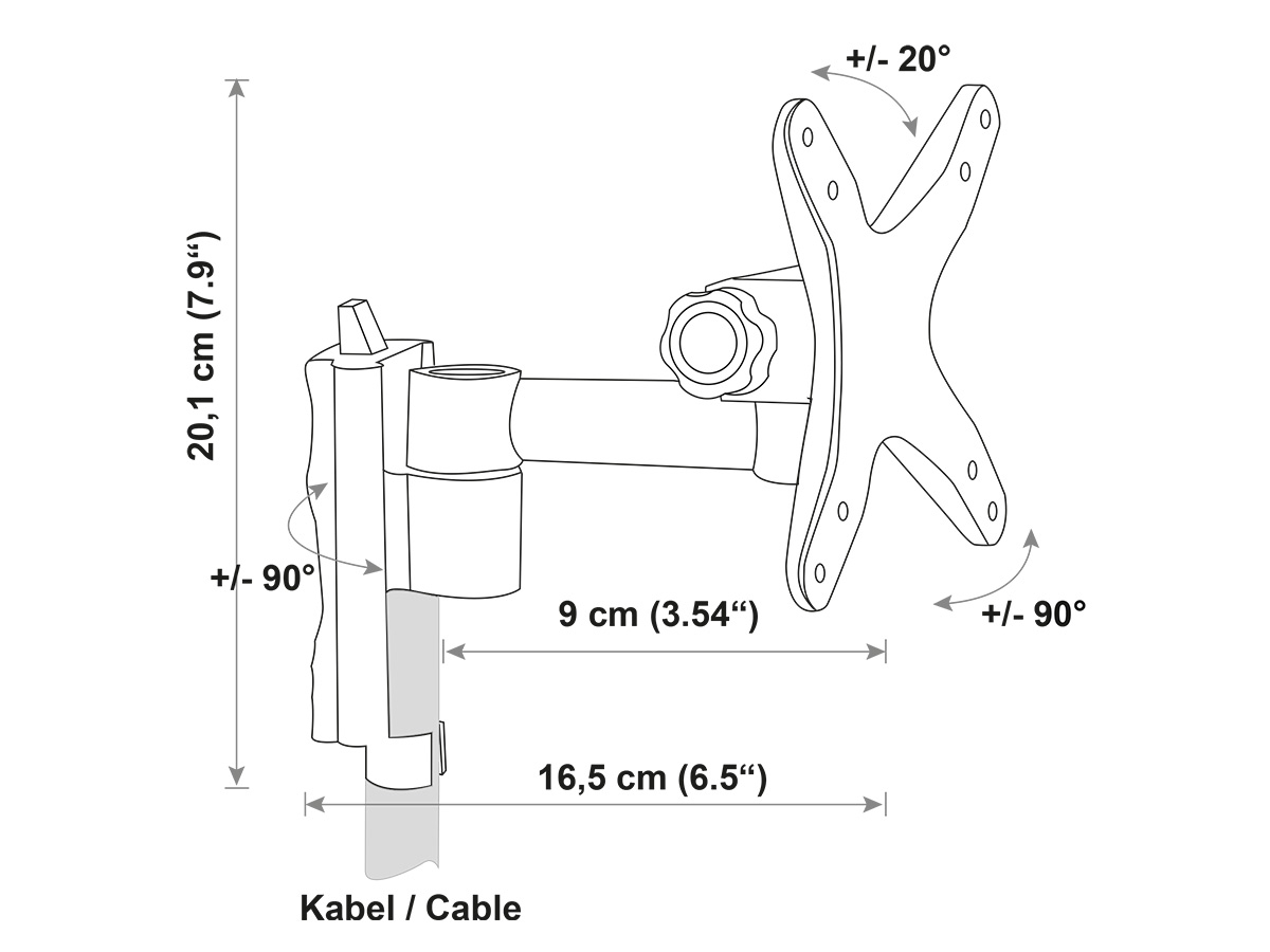 Schwaiger TV-beugel - 7,5 - 16,5 cm