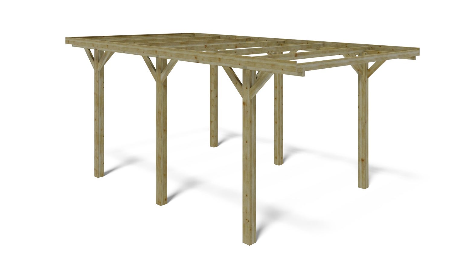 Carport garage dak 3,04x5,12 m - 15,56 m2
